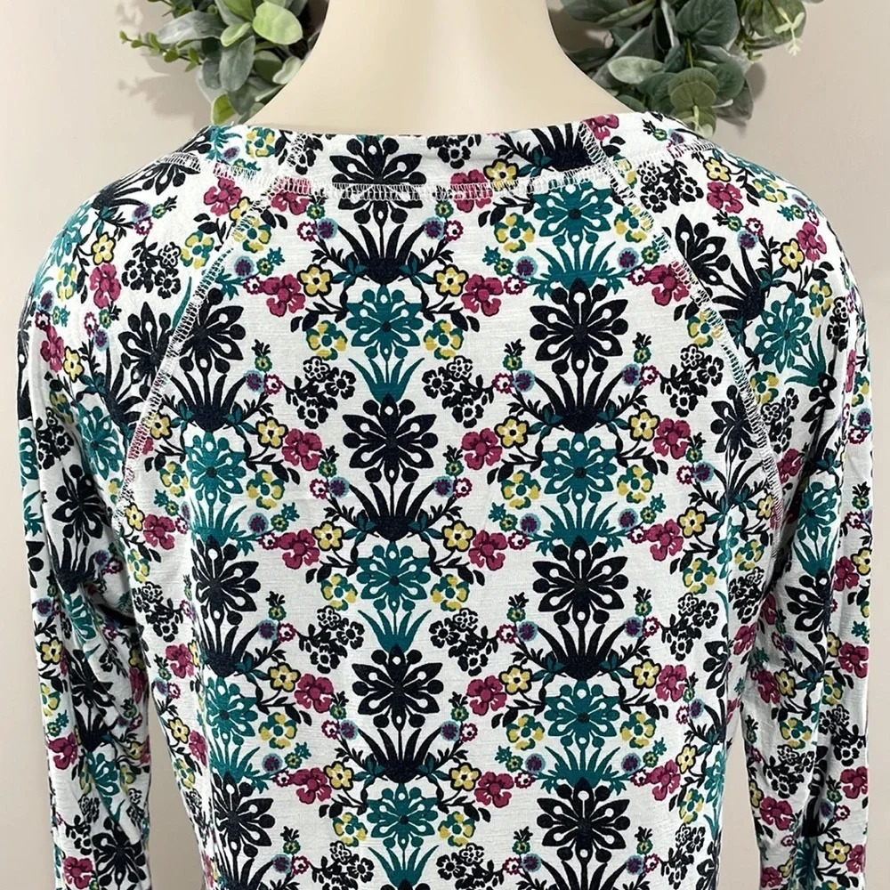 T By Talbots Long Sleeve Raglan Two Button Floral… - image 7